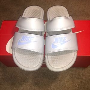 Light Grey Nike Slides